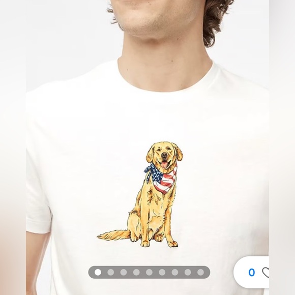 NWT - J. Crew “US Flag Dog” Adult Short Sleeve Tee - Men XL, XXL/Women XXL, 3XL - Picture 2 of 10